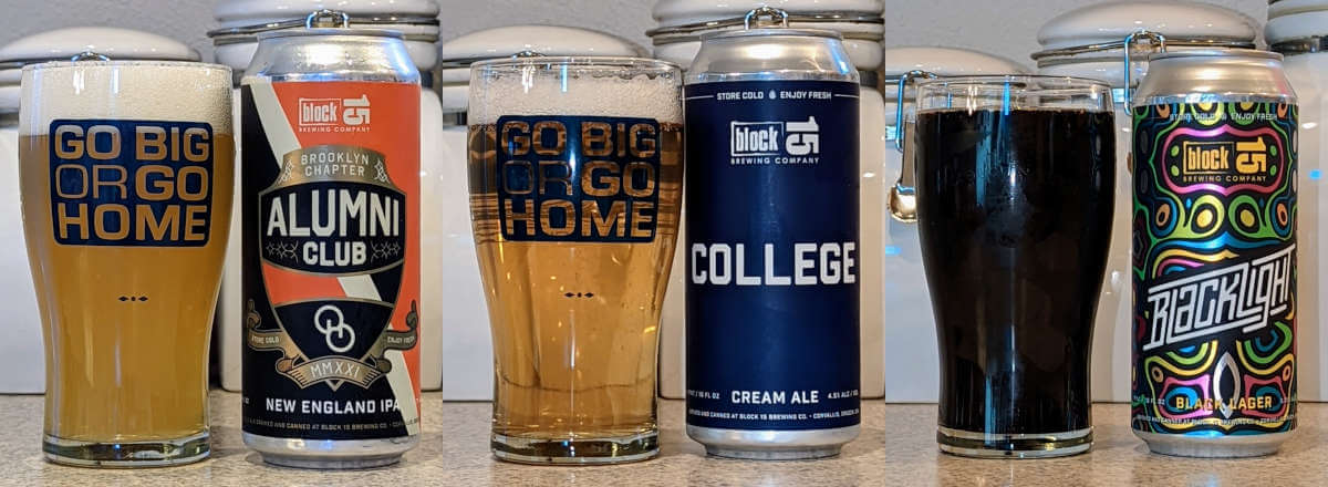 Block 15 Brewing’s “College” beers