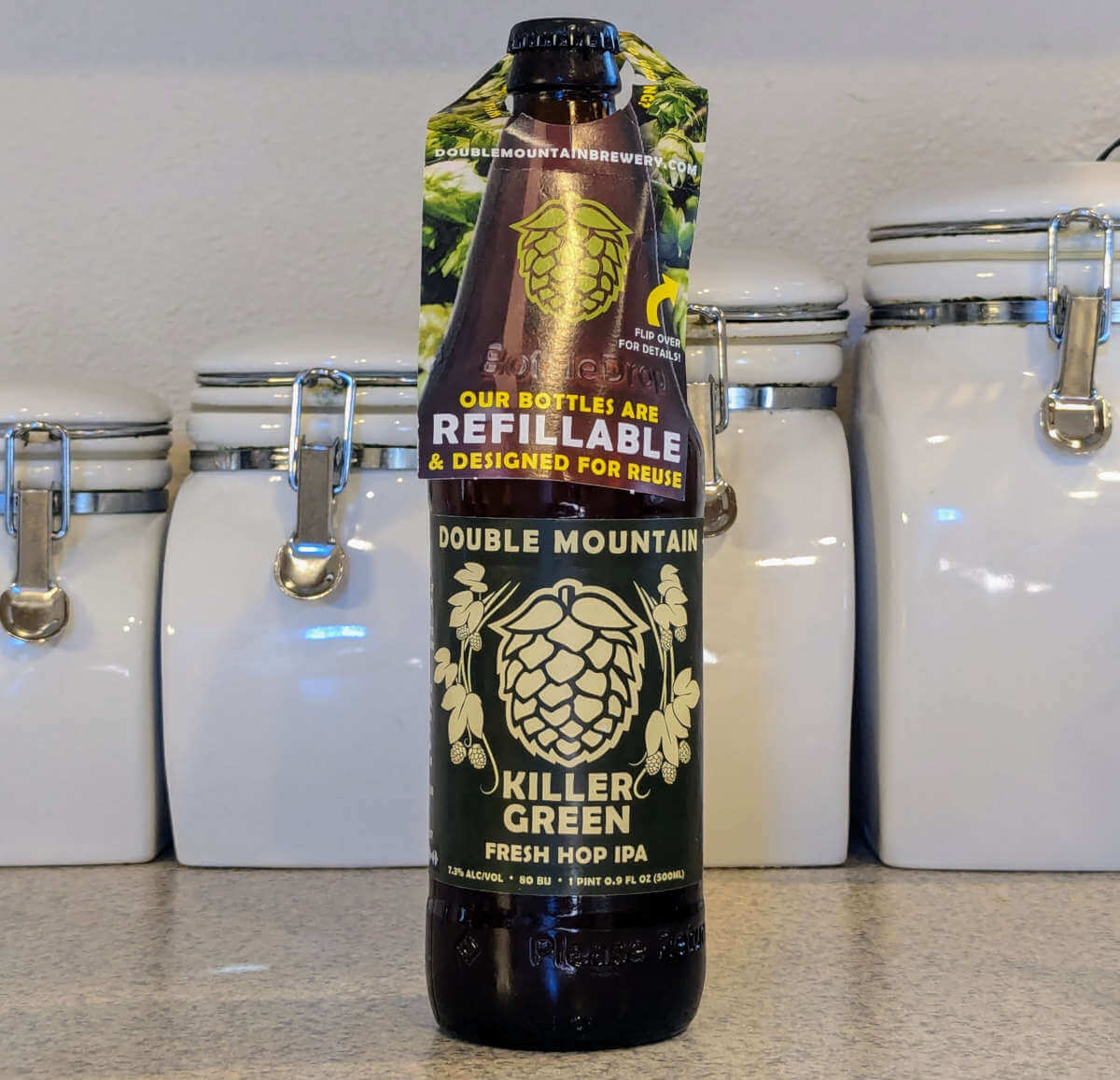 Received: Killer Green Fresh Hop IPA from Double Mountain Brewery